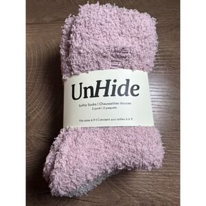 UnHide Softie Socks, 2-Pack, Rosy Baby and Greige Goose, Fits Sizes 6-9